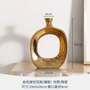 Vase fleur - Vase doré rêve