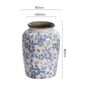 Vase fleur - Vase floral bleu