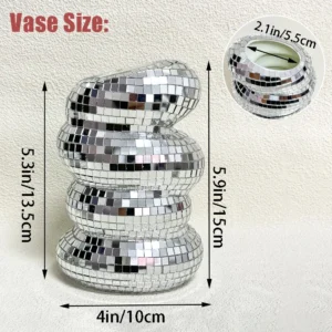 Vase fleur - Vase miroir spirale