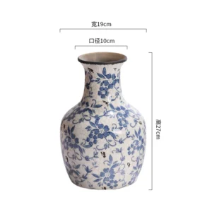 Vase fleur - Vase floral bleu