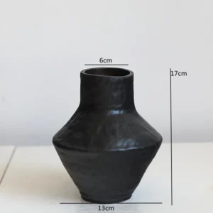 Vase fleur - Vase noir texturé