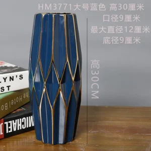 Vase fleur - Vase géométrique bleu