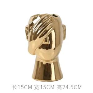 Vase fleur - Tête dorée mystique